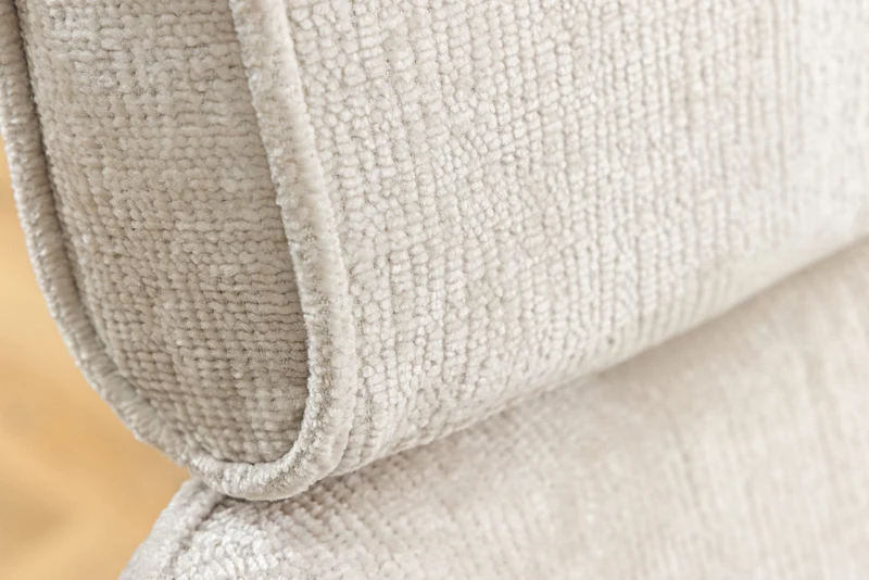 Lot de 2x chaises pivotante rétro UNIQUE pieds métal chenille beige champagne avec accoudoirs