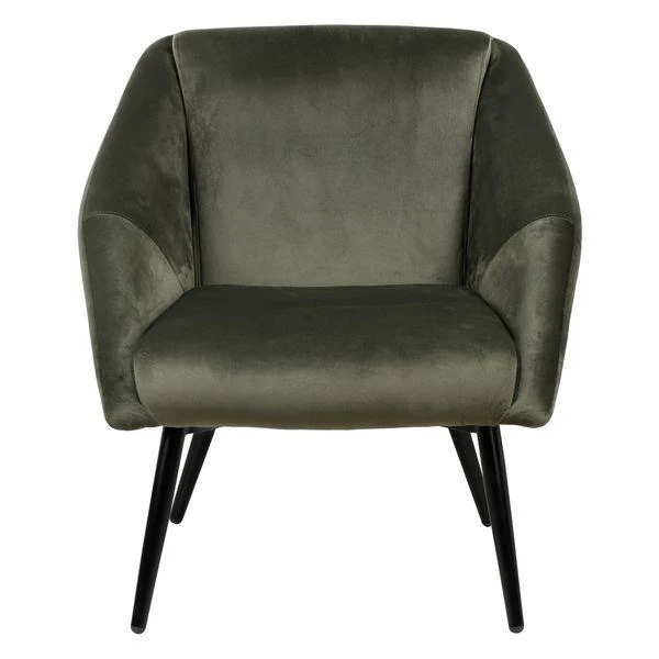 Fauteuil velours vert foncé