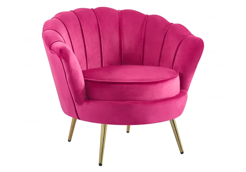 Fauteuil coquillage doré fuchsia - Nymea