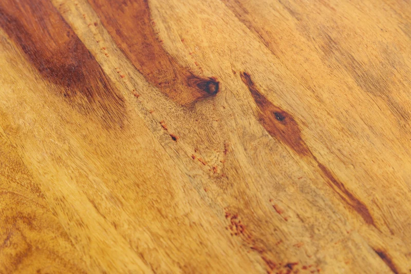 Table d'appoint en bois massif CUBUS 45 cm marron finition pierre de Sheesham étagère table de chevet