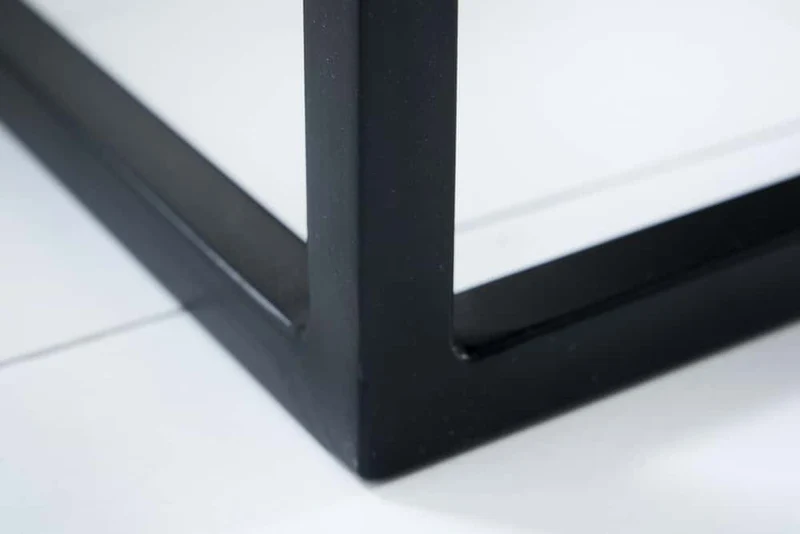 Lot de 2 tables d'appoint SERVITEUR 50cm bois de manguier naturel structure métal noir tables basses solides