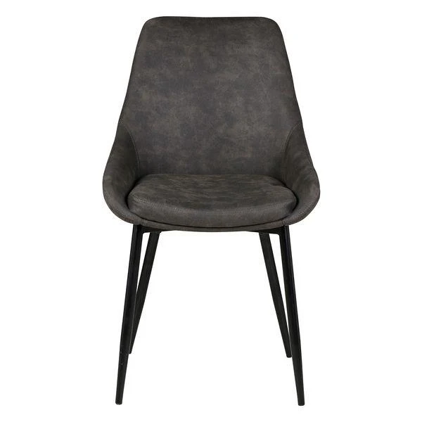 Chaise tissu effet daim gris foncé