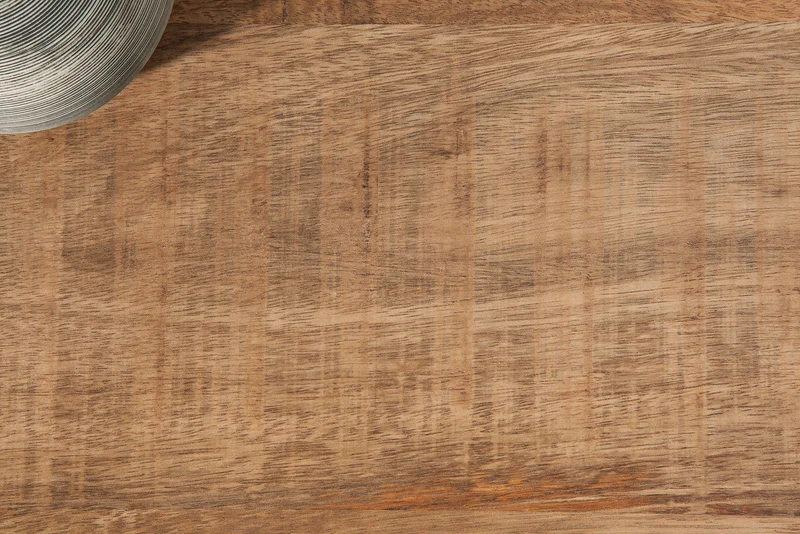 Table basse massive IRON CRAFT 100cm en bois de manguier avec tiroir structure en métal noir
