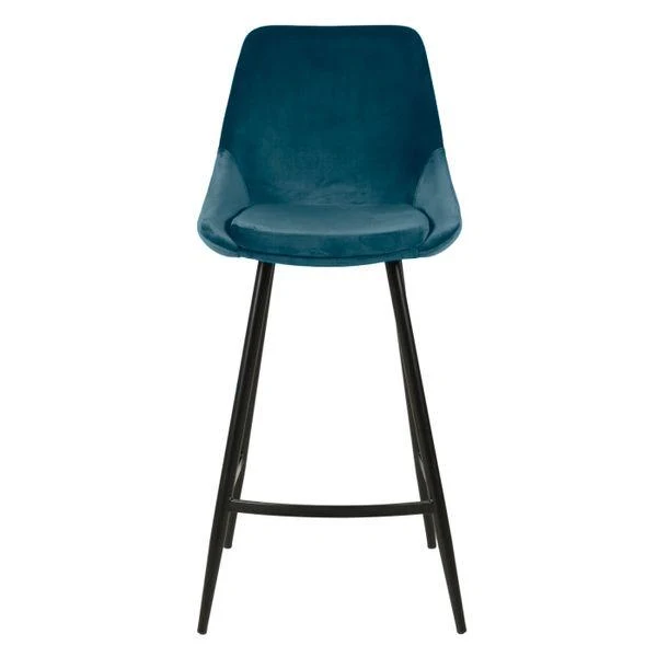 Chaise de bar velours bleu