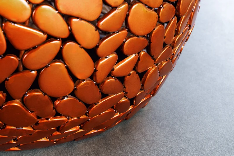 Table basse ronde STONE MOSAIC 75cm mosaïque métal cuivre fait main