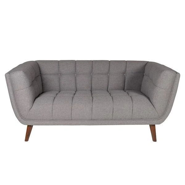 Canapé 2 places tissu gris foncé BERYL