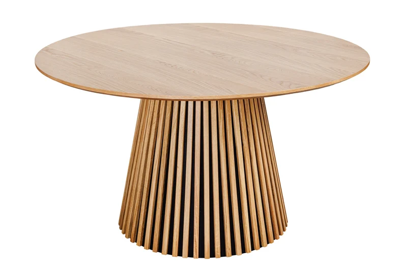 Table à manger ronde VALHALLA WOOD 140cm piètement pilier en chêne naturel