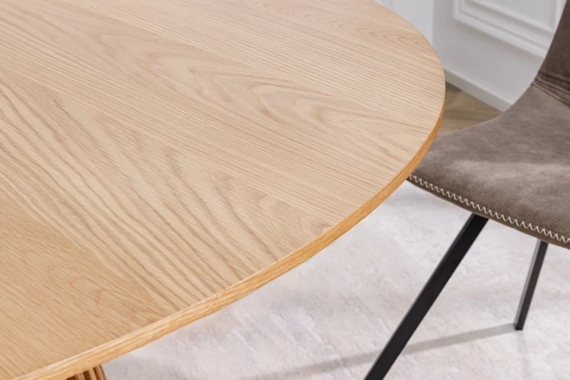 Table à manger ronde VALHALLA WOOD 140cm piètement pilier en chêne naturel