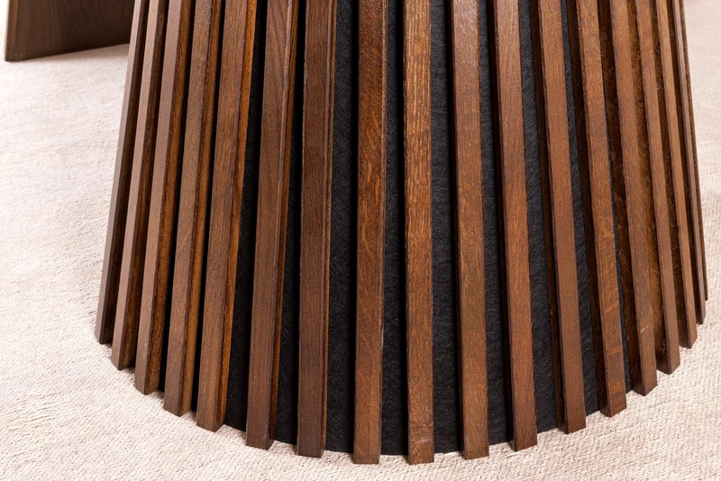 Table à manger extensible VALHALLA WOOD 120-160-200cm piètement pilier en chêne brun fumé