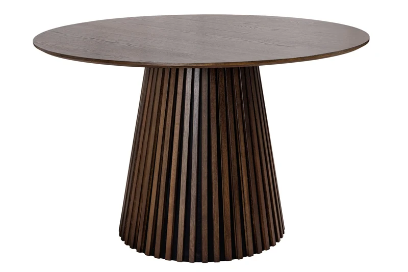 Table à manger ronde VALHALLA WOOD 140cm piètement pilier en chêne fumé