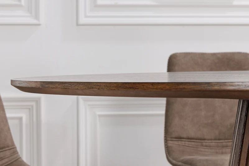 Table à manger ronde VALHALLA WOOD 140cm piètement pilier en chêne fumé