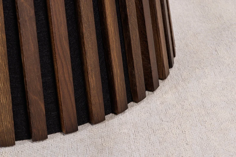 Table à manger ronde VALHALLA WOOD 140cm piètement pilier en chêne fumé