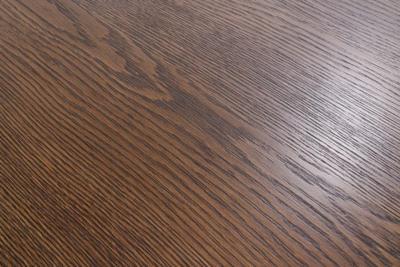 Table à manger ronde VALHALLA WOOD 140cm piètement pilier en chêne fumé