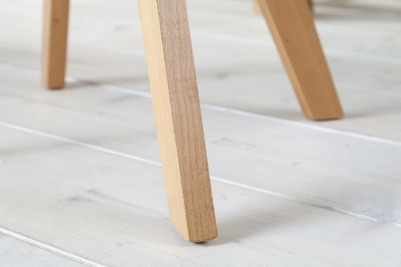 Chaise pivotante LIVORNO velours grège champagne avec accoudoir recouvert de bois de hêtre
