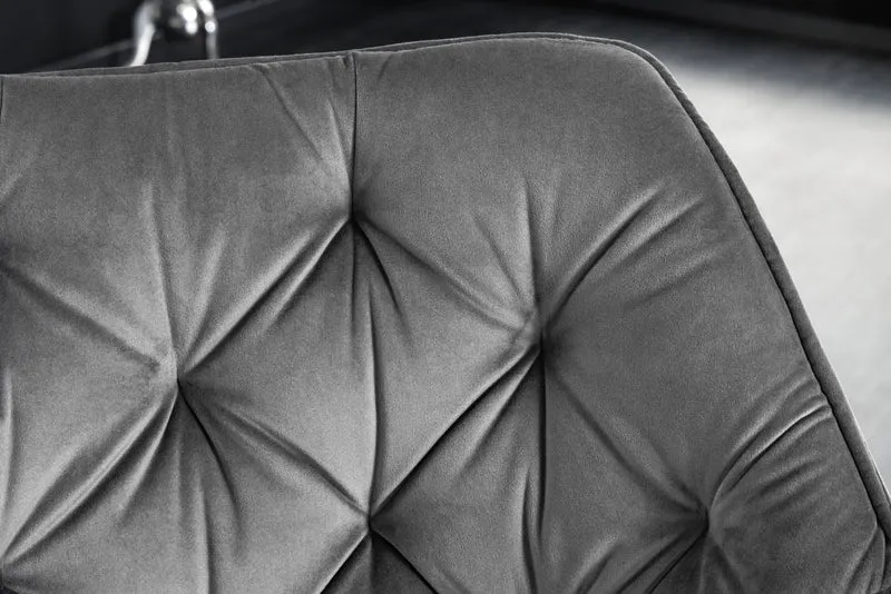 Fauteuil pivotant THE DUTCH COMFORT velours gris avec accoudoirs Design moderne
