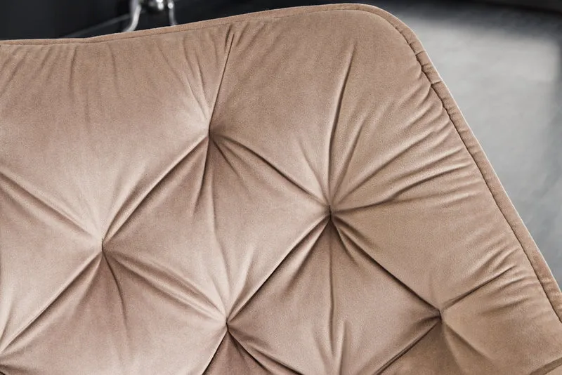Fauteuil pivotant THE DUTCH COMFORT en velours grège avec accoudoirs Design moderne