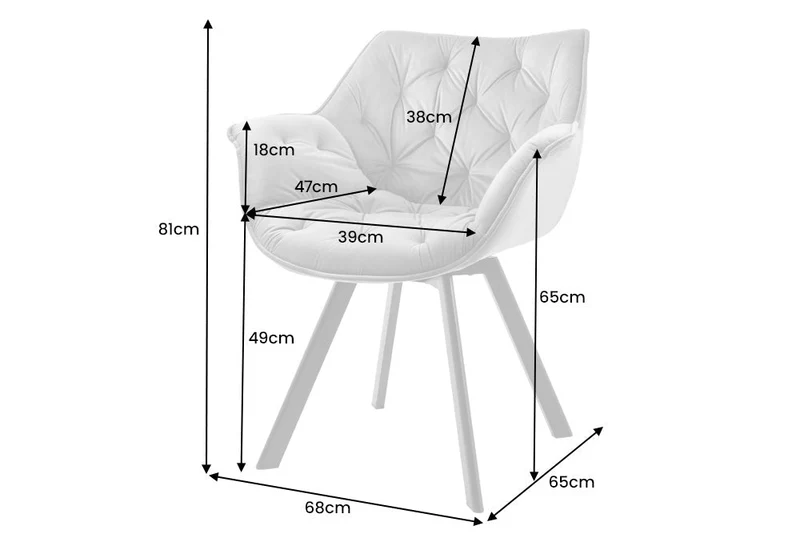 Fauteuil pivotant THE DUTCH COMFORT en velours grège avec accoudoirs Design moderne
