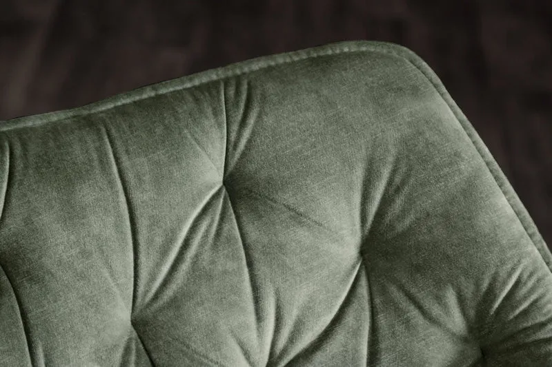 Fauteuil pivotant THE DUTCH COMFORT velours vert foncé avec accoudoirs Design moderne