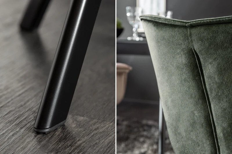 Fauteuil pivotant THE DUTCH COMFORT velours vert foncé avec accoudoirs Design moderne