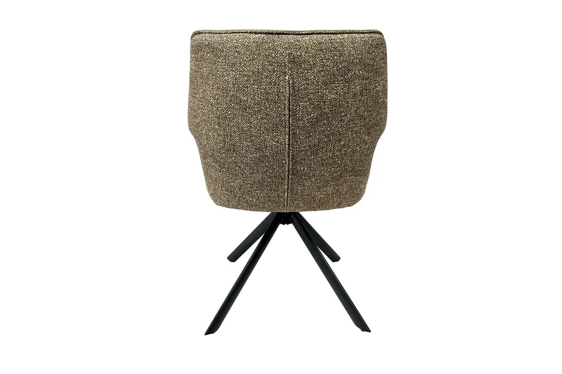 Lot de 2x fauteuils pivotant LE GRAND cuir véritable taupe tissu texturé structure métal noir