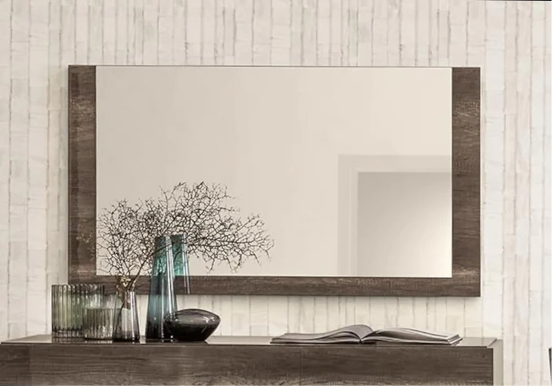 Miroir mural rectangulaire 144 cm chêne laqué - Medea