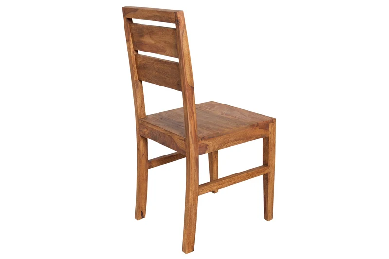 Lot de 2x chaises solide PURE marron Sheesham bois massif finition pierre grain unique