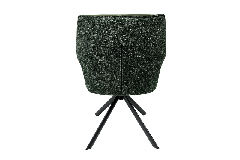Lot de 2x fauteuils pivotant LE GRAND cuir véritable vert tissu texturé structure métal noir