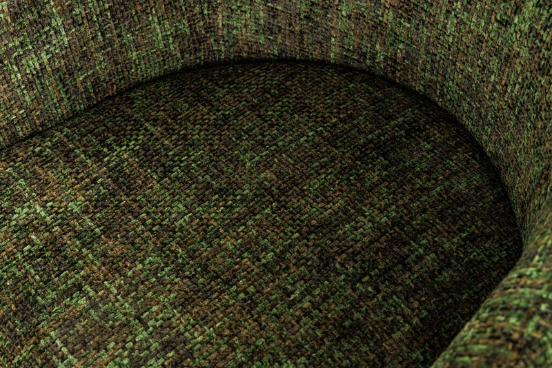 Lot de 2x fauteuils avec accoudoirs EXTRAVAGANCIA tissu chenille vert foncé métal brossé champagne doré