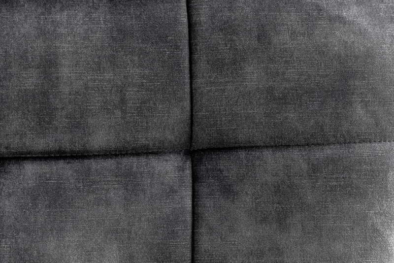 Fauteuil moderne SCANDINAVIA velours gris pieds métal noir avec accoudoirs
