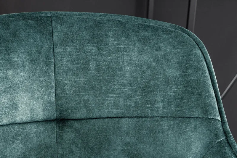 Tabouret de bar design EUPHORIA velours gris pieds métal noir chaise de bar avec dossier