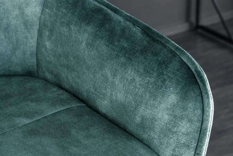 Tabouret de bar design EUPHORIA velours gris pieds métal noir chaise de bar avec dossier