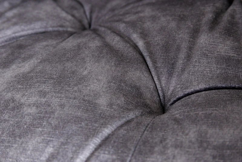 Tabouret de bar design MILANO chaise de bar en velours gris avec dossier en métal matelassé Chesterfield noir