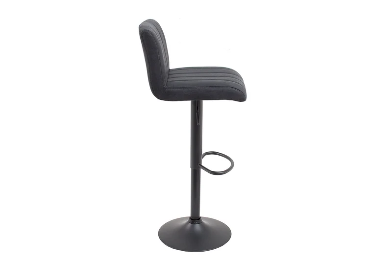 Tabouret de bar pivotant PORTLAND chaise de bar en microfibre gris vintage avec dossier réglable en hauteur