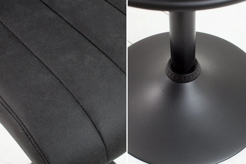 Tabouret de bar pivotant PORTLAND chaise de bar en microfibre gris vintage avec dossier réglable en hauteur