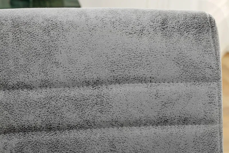 Lot de 2x chaises cantilever industrielle LOFT vintage grise en microfibre avec accoudoirs en acier inoxydable