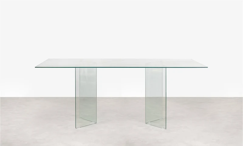 Mesa de Comedor Rectangular en Cristal Templado Nicole (200x90 cm)