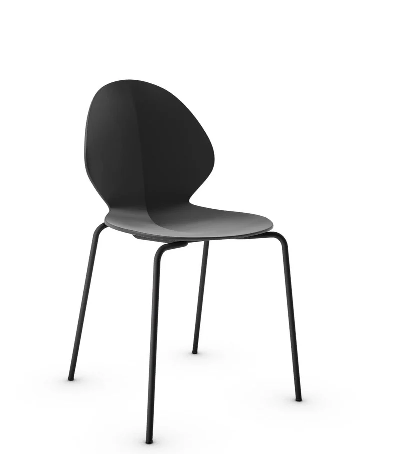 Chaise Calligaris - Basil (Gris Opaque, Pieds en métal) CS1359