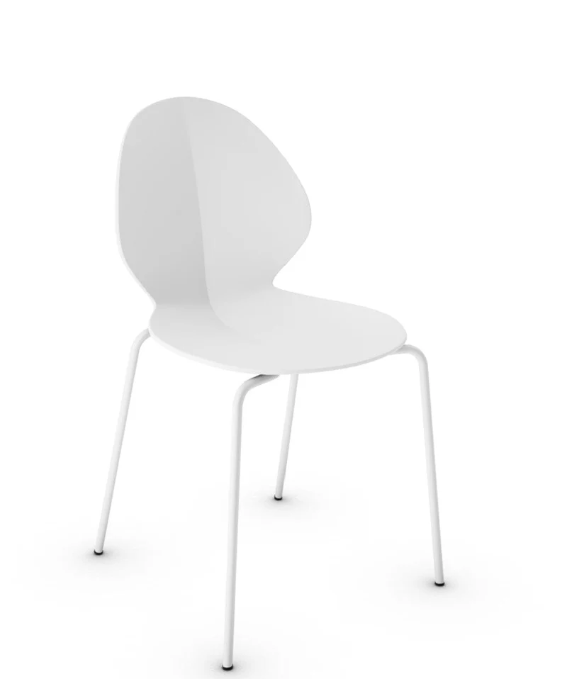 Chaise Calligaris - Basil (Blanc, Pieds en métal) CS1359