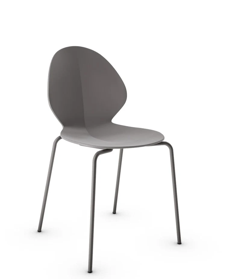 Chaise Calligaris - Basil (Grège, Pieds en métal) CS1359