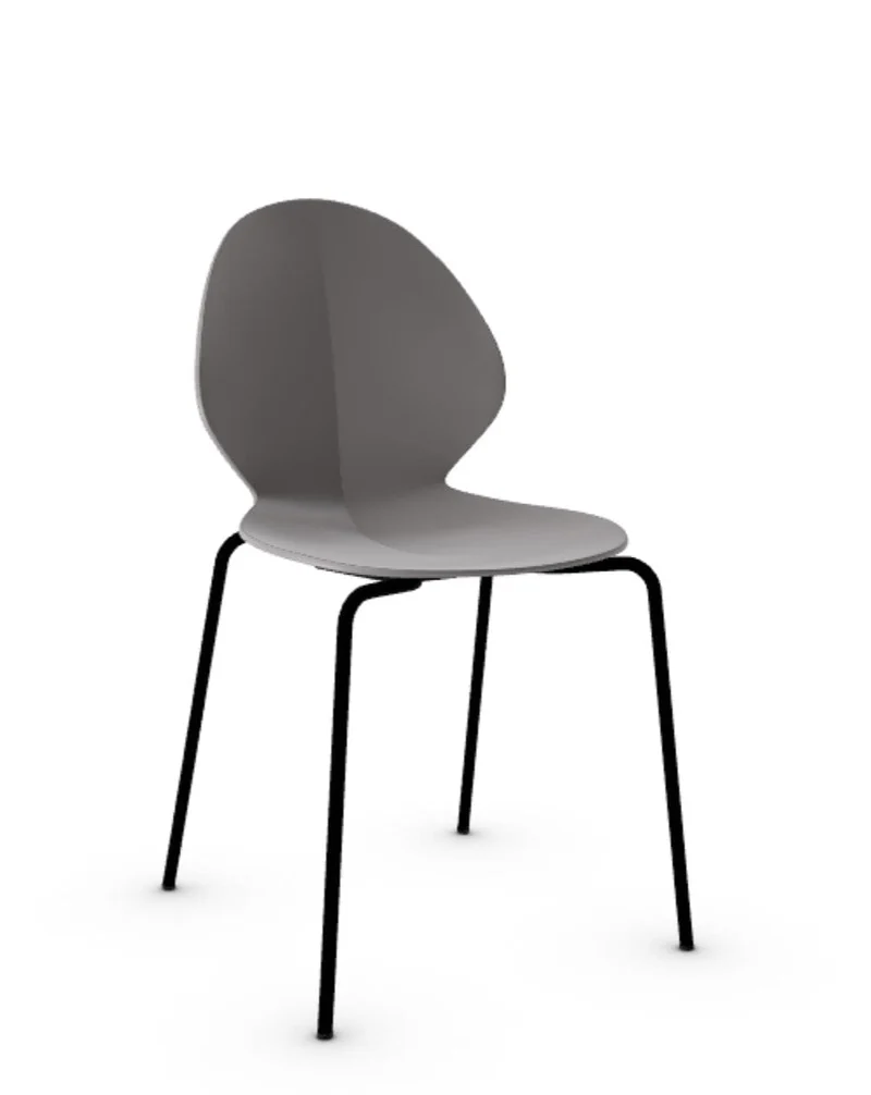 Chaise Calligaris - Basil (Noir Opaque, Pieds en métal) CS1359