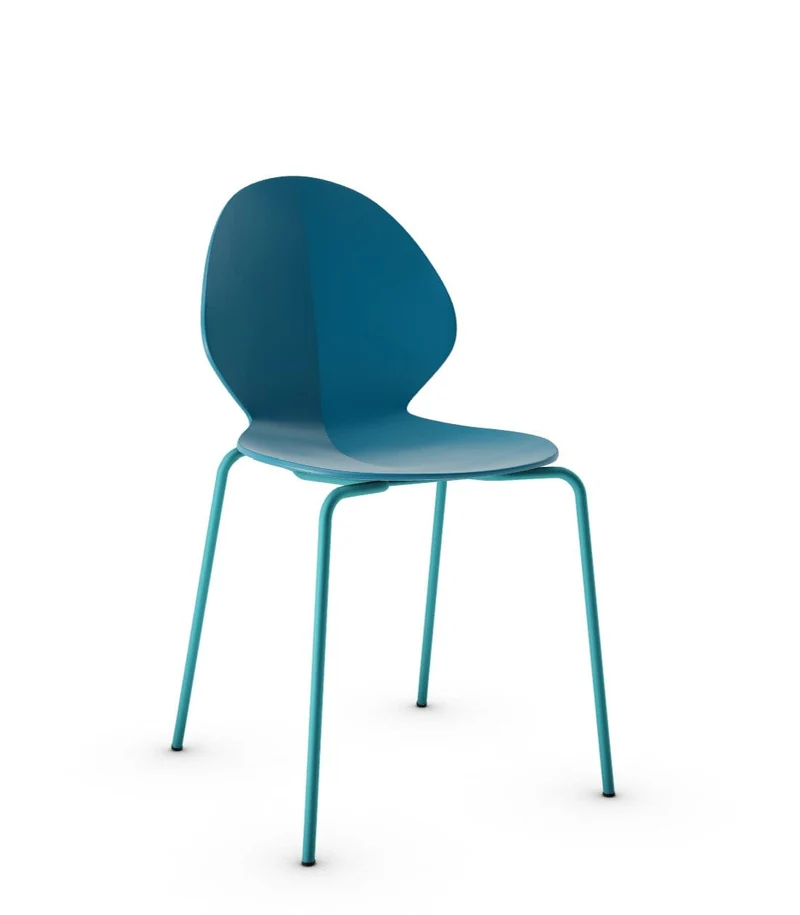 Chaise Calligaris - Basil (Bleu, Pieds en métal) CS1359