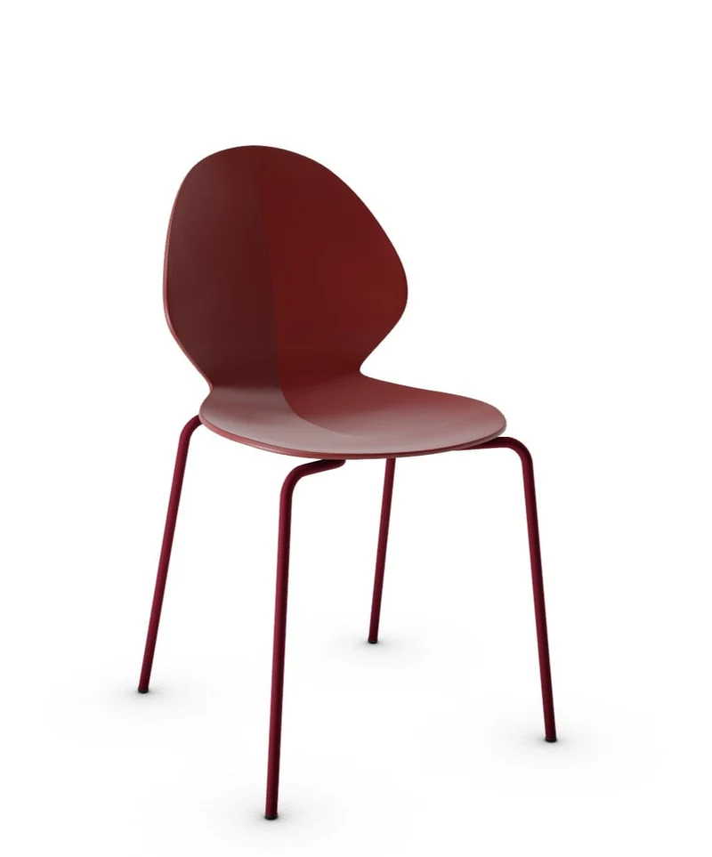 Chaise Calligaris - Basil (Rouge, Pieds en métal) CS1359