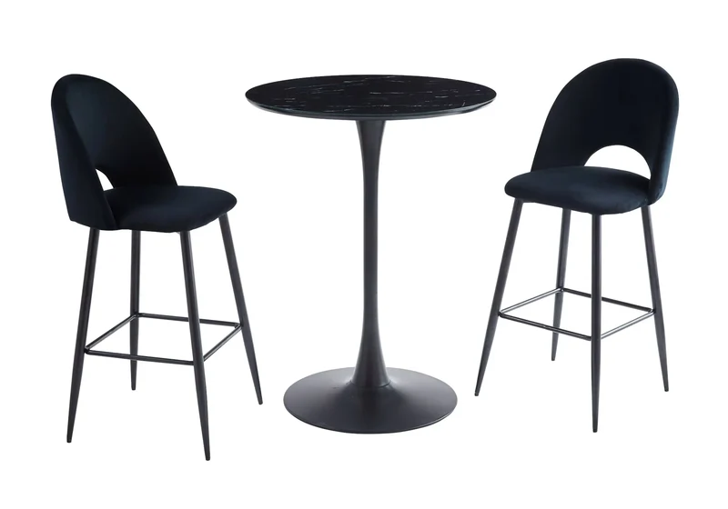 Table de bar noire marbre noir - Viola