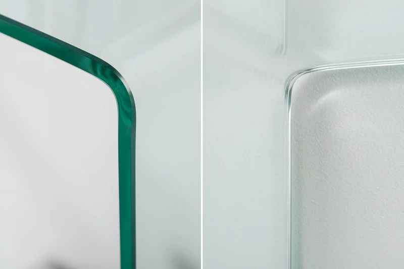 Table console extravagante en verre FANTOME 100cm table de bureau transparente tout en verre