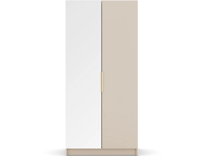 Armoire dressing Léana 100 cm – 2 portes, penderie, étagères, avec ou sans miroir