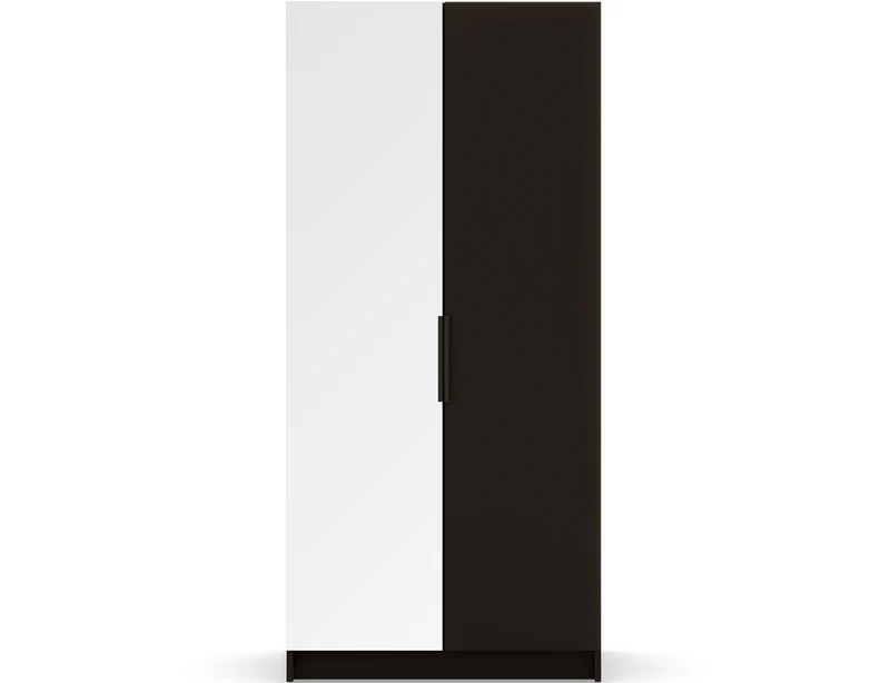 Armoire dressing Léana 100 cm – 2 portes, penderie, étagères, avec ou sans miroir