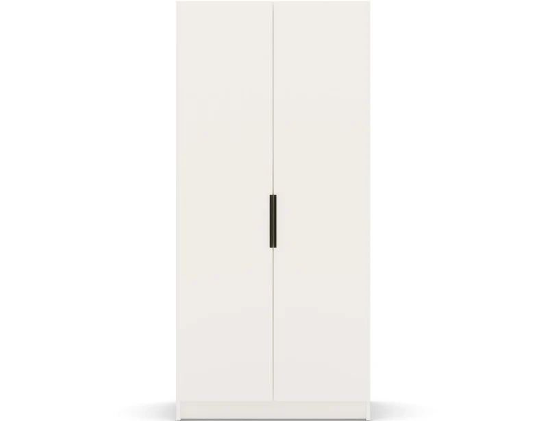Armoire dressing Léana 100 cm – 2 portes, penderie, étagères, avec ou sans miroir