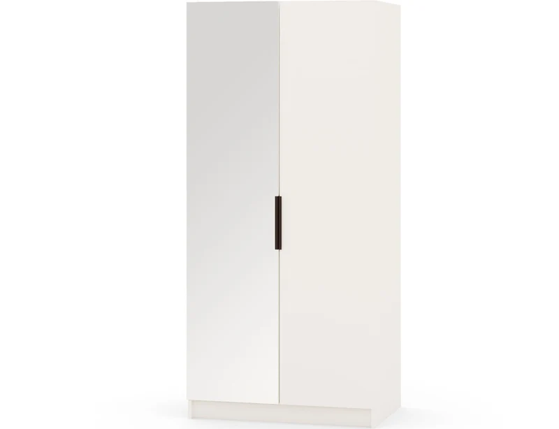 Armoire dressing Léana 100 cm – 2 portes, penderie, étagères, avec ou sans miroir