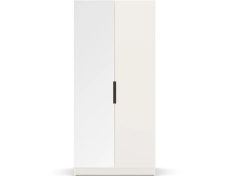 Armoire dressing Léana 100 cm – 2 portes, penderie, étagères, avec ou sans miroir