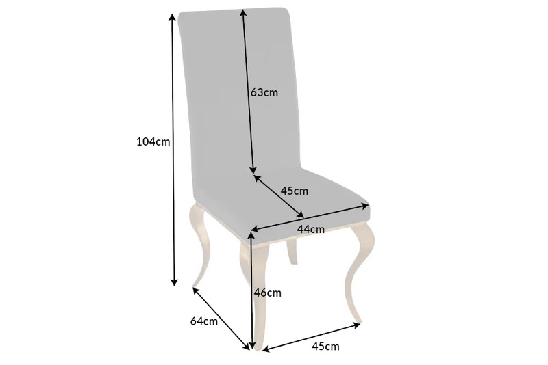 Lot de 2x chaises élégante MODERN BAROCK en velours noir, pieds en acier inoxydable